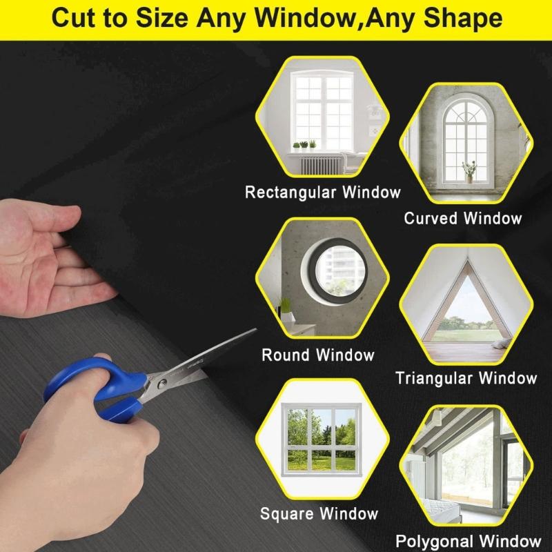 Durable Adhesive Light Reducing Curtain highlighting Silver Coating Repels Heat Works With Multiple Window Sizes 145x300cm