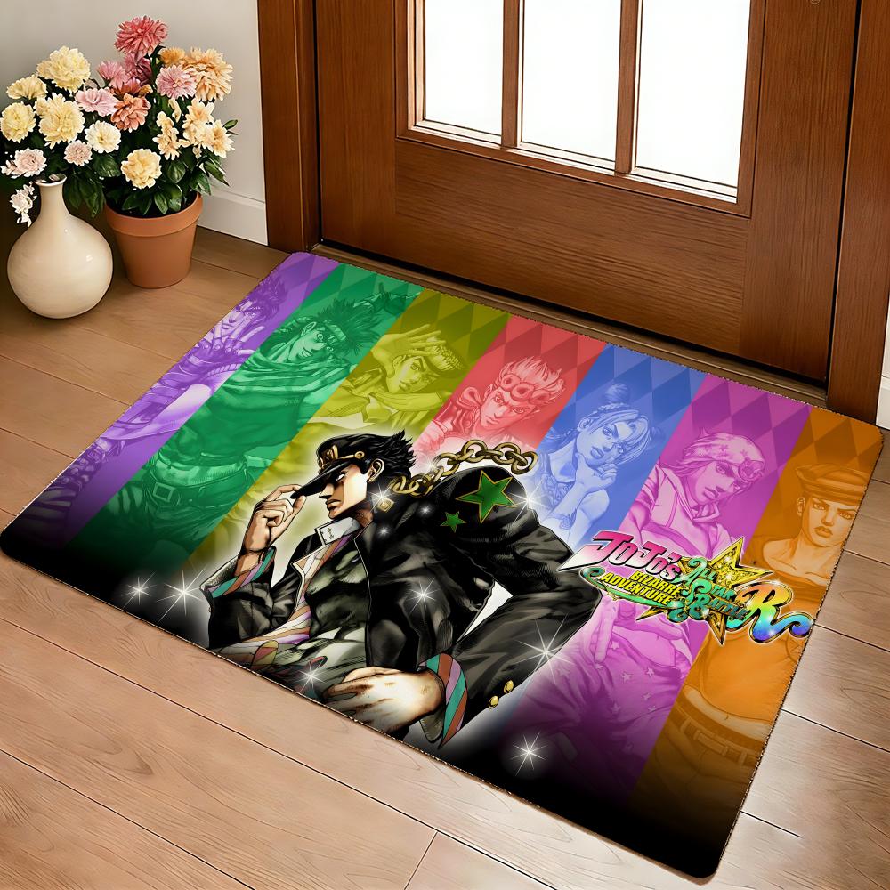 Коврик для пола в стиле аниме JoJo's Bizarre Adventure, уютный, из фланели, мягкий, толстый, нескользящий, для гостиной, спальни, кухни, декоративные коврики