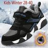 Winter Kids Snow Shoes Boys Thick Plush Shoes Warm Shoes Kids Winter Running Shoes Warm Snow Shoes for Boys Size