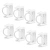 4PCS No Drill 360° Rotating Curtain Rod Brackets Self Adhesive Adjustable Curtain Rod Holders for Rods up to 2.5cm, White