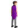 Boys Sparkly Sequins Medieval Vest Front Zip Victorian Waistcoat Circus Tailcoat Halloween Costume