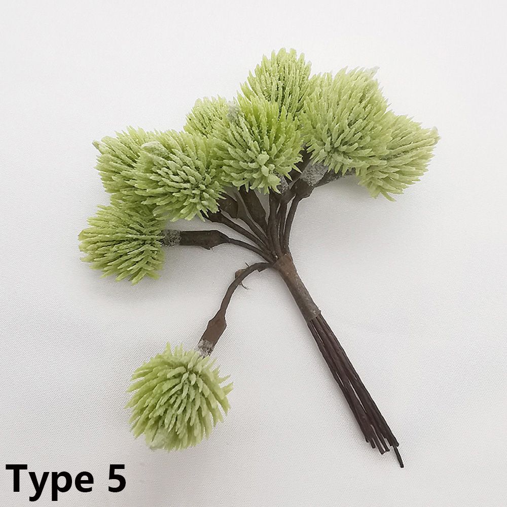 6PCS/Bundle DIY Home Decor Xmas Ornament Simulation Plants Faux Grass Pine Artificial Flowers