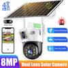 LS VISION 8MP Solar Camera 4G Wireless WiFi Dual Lens CCTV 4K Dual Screen Security Protection Human Detection PTZ Waterproof Outdoors Cam