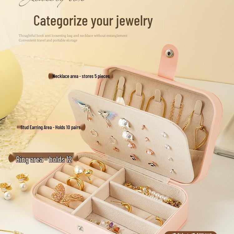 Портативная мини-шкатулка для украшений для колец, серег и ожерелий