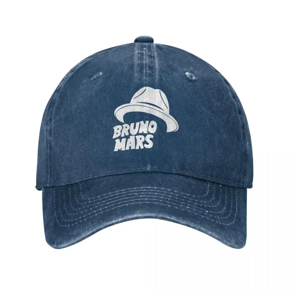 Bruno Mars Pop Musician Singer Baseball Caps Retro Distressed Denim White Hat Word Snapback Hat Unisex WoUnisex Outdoor Running Caps