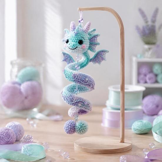 Family Activity Craft DIY Dragon Spiral Hanging Ornament Kit, Easy Assembly Decorative Art Craft, Decoration Handmade Crochet Kit for Home Classroom