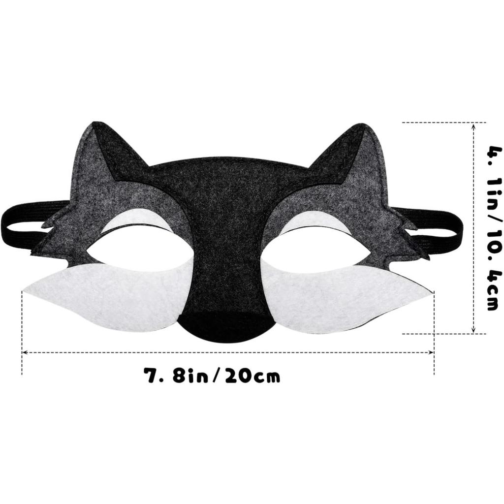 Felt Wolf Masks Half Face: 20pcs 7.86X3.93X0.12in Animal Mask Dress-up for Carnival Party Halloween Performance Photography Props