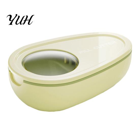 Small Pill Box with Blade Portable Cutter, Stainless Steel Compact Weekly Medication Container Case, Lightweight Large Capacity Dispenser for