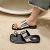 Fashion Women's Slippers and Ladies Sandals Low Heel Slides On Beach Roman Silver Open Toe Shoes Original Vip Casual New Style Offer Pvc