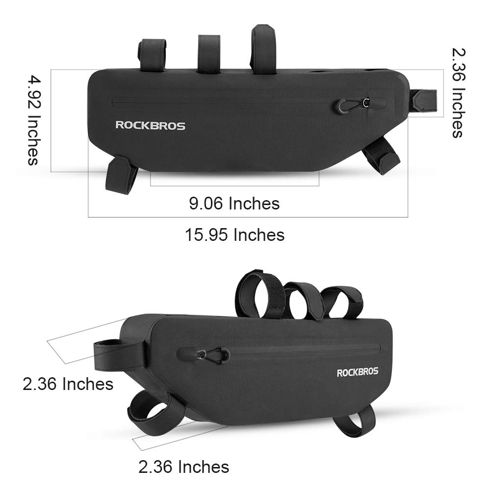 ROCKBROS Frame Bag Bicycle Large Triangle Easy Access to Items - Bag, Waterproof, Capacity, Bag, Lightweight, Slim,