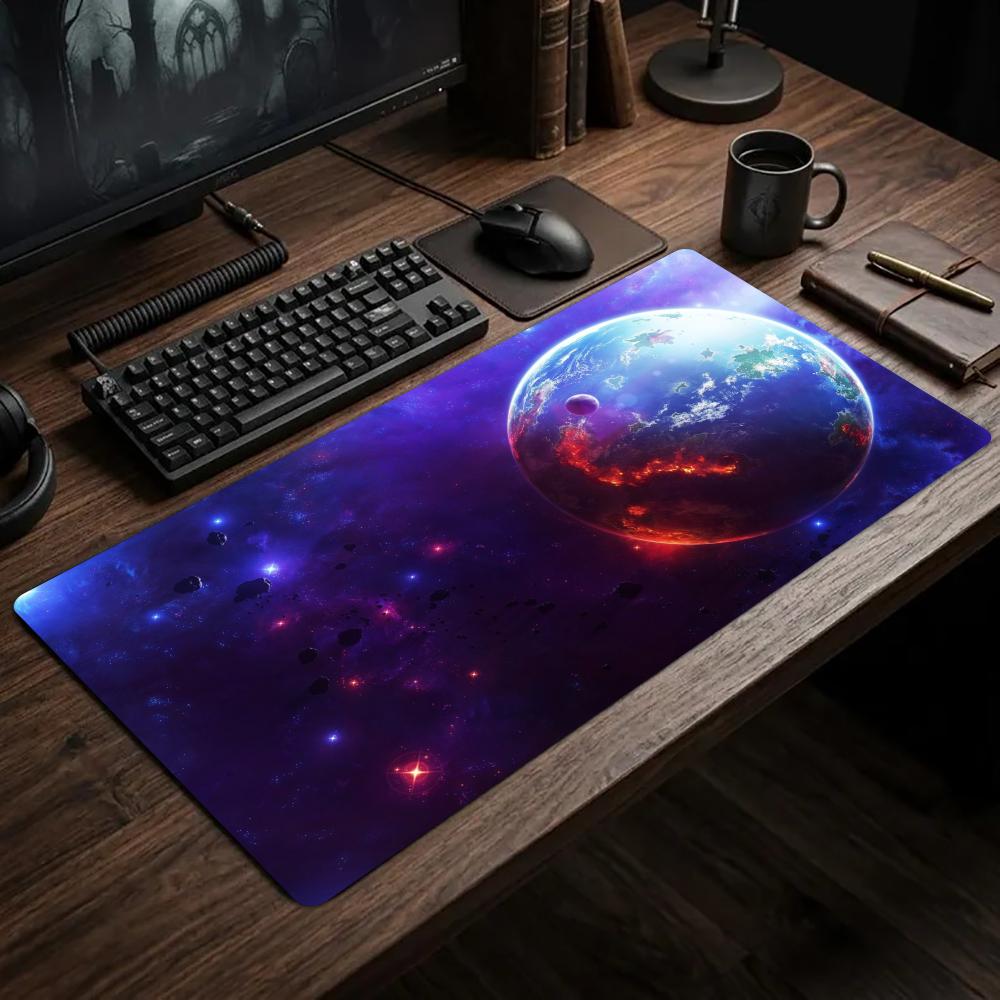 Galaxy Earth Desk Mat Table Mat Pc Accessories Square Mousepad Office Desk Decorating XXL Mouse Pad Keyboard Pad Gaming Setup