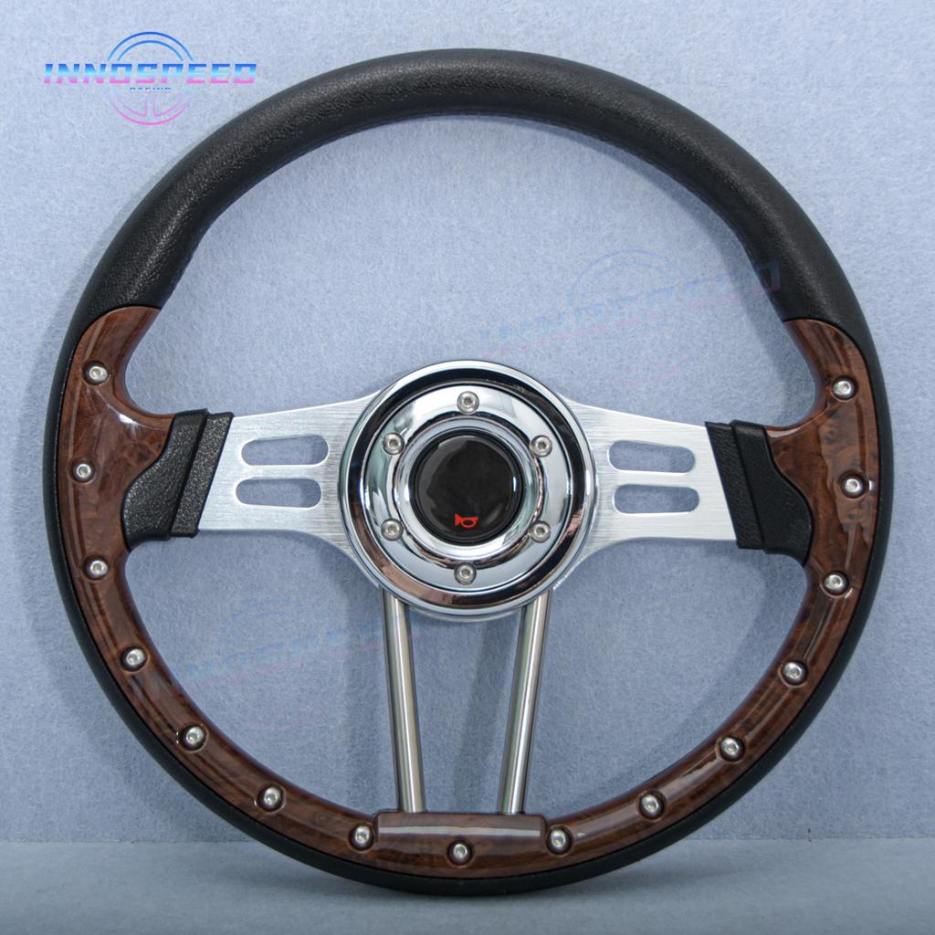 New 345mm Universal PC Simulation PU Leather Steering Wheel Competitive Karting Drift Racing Game Steering Wheel