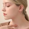 JEWNEL 14K V Кубический Овальный Кольцо-Серьги с Одним Касанием