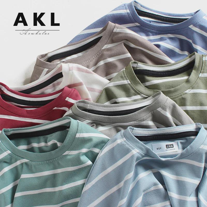 Летние детские свободные полосатые футболки с коротким рукавом