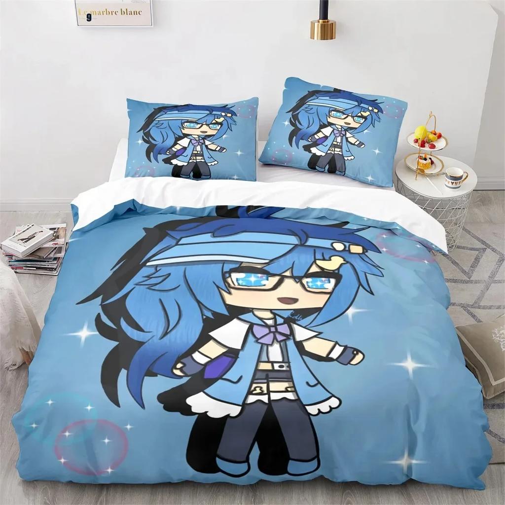 3D Printed Anime Gacha Life Duvet Cover Set With Pillow Covers Polyester Teens Kids Bedding Set Full Queen King Size Bed Linen