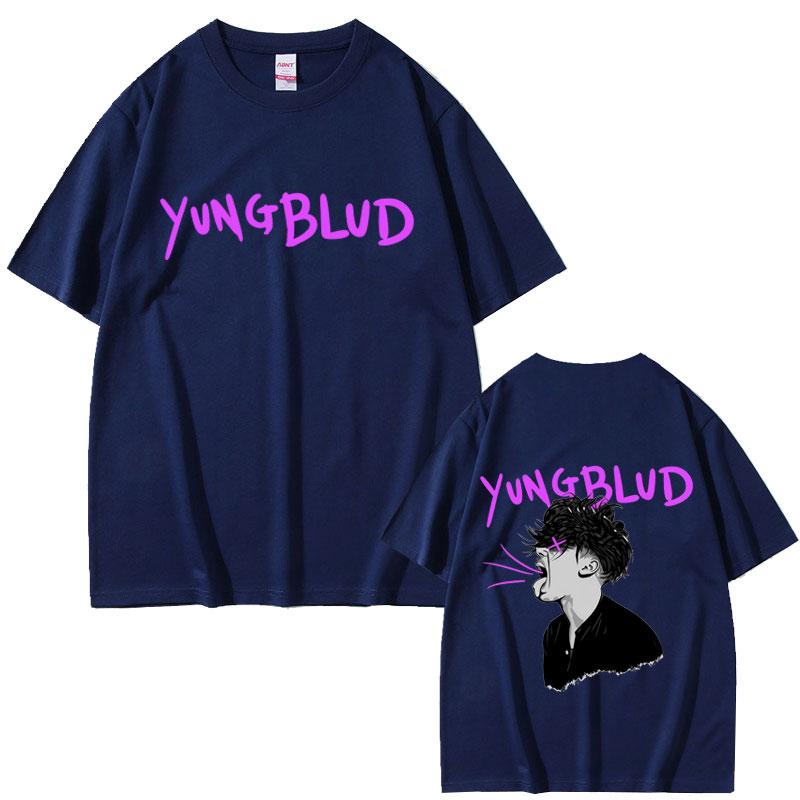 Футболка с графическим принтом Yungblud Унисекс Женская Повседневная Винтажная Оверсайз С коротким рукавом Мужская Мода Хип-Хоп Готика Панк Футболки