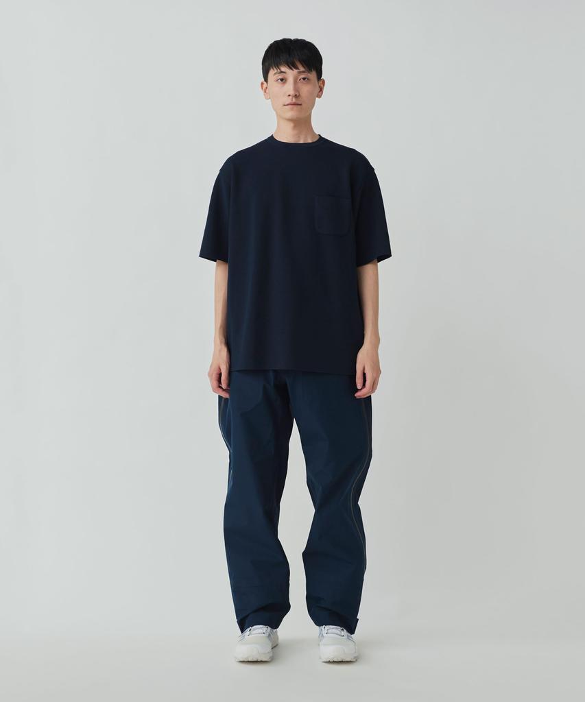 Snow Peak Вязаный пуловер короткая футболка XL Co/Pe KN-25SU002 Футболка, рукав, рубашка, мужская, женская, ТЕМНО-СИНИЙ,