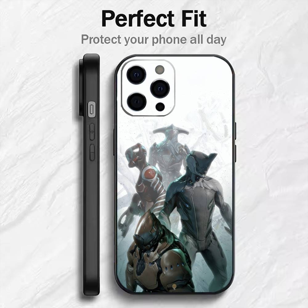 Крутой чехол для телефона с принтом игры Warframe (Меха) Для iPhone 17, 16, 15, 14, 13, 12 Plus, Max Мягкий силиконовый черный чехол