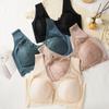 Беспроводные бюстгальтеры для женщин с подкладкой, бюстгальтер с застежкой спереди, удобное и дышащее модное кружевное нижнее белье для повседневной носки