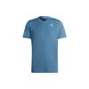 Casual Breathable Solid Color Tennis Short-Sleeve T-Shirt Men Tops Blue HB8033
