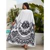 Cross-border European and  New Cardigan Kimono Bikini Sunscreen Plus Size Dress Swimsuit Outer Blouse 3898