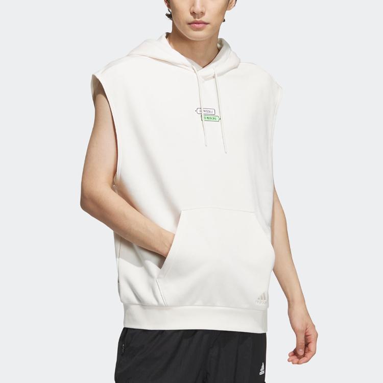 adidas X Seebin SS23 Графическая толстовка с вышитыми буквами Мужская толстовка с капюшоном Розовая Белая IA8165