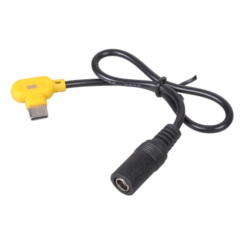 Угловой USB C (папа) на 5.5x2.1мм (мама) кабель питания 90 градусов, фиксированные выходные напряжения 9В 12В 15В 20В для светодиодов, роутера, вентилятора, динамика