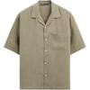 Loose Fit Lapel Simple Comfortable Short Sleeve Shirt Men Shirts Khaki 3268310-505