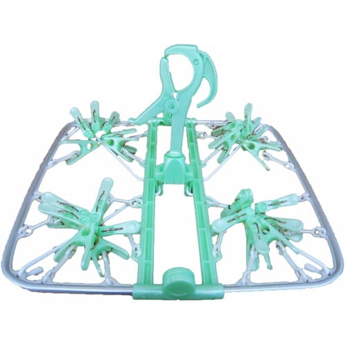 Ohe Almor Smart Laundry Drying Rack, Green, 24-Pinch, Lightweight and Durable Aluminum Frame, Approx. 35 x 35 x 35cm