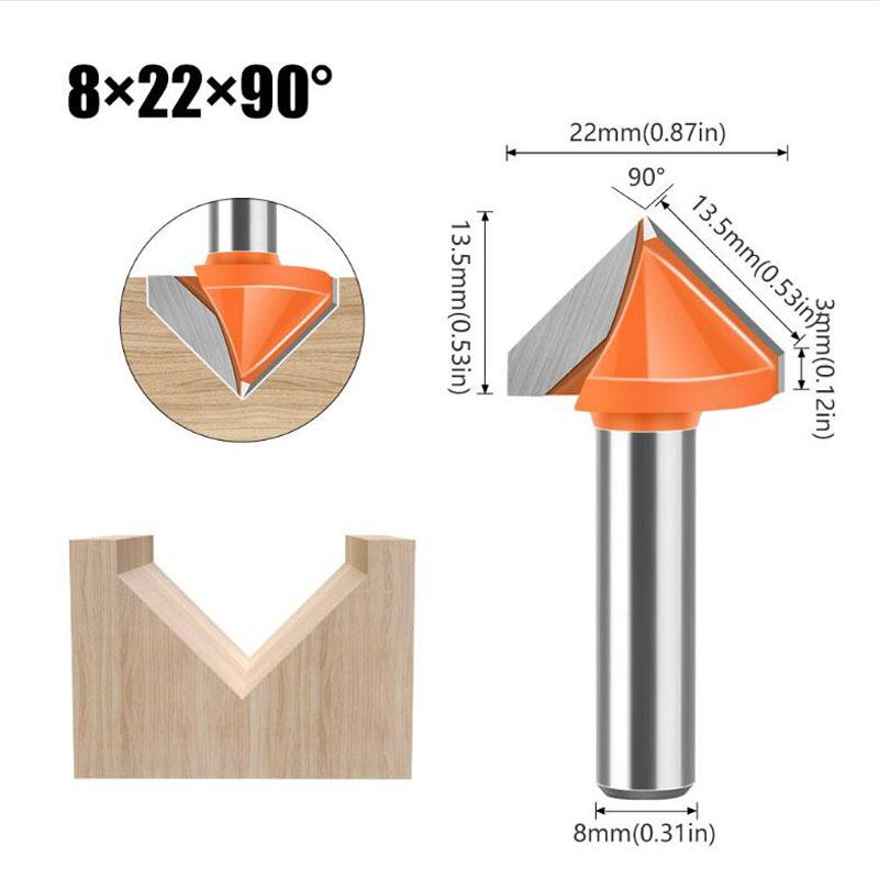8 мм хвостовик 60 90 120 150 градусов V-образный пазовый резец фреза для гравировки с ЧПУ твердосплавная фреза