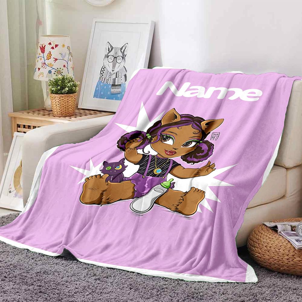 Custom Name Unicorn Pink Flowers blanket for Couch & Bed, Plush Cozy Fuzzy Blanket Super Soft & Warm Blankets for Fall and Winter. 0908151