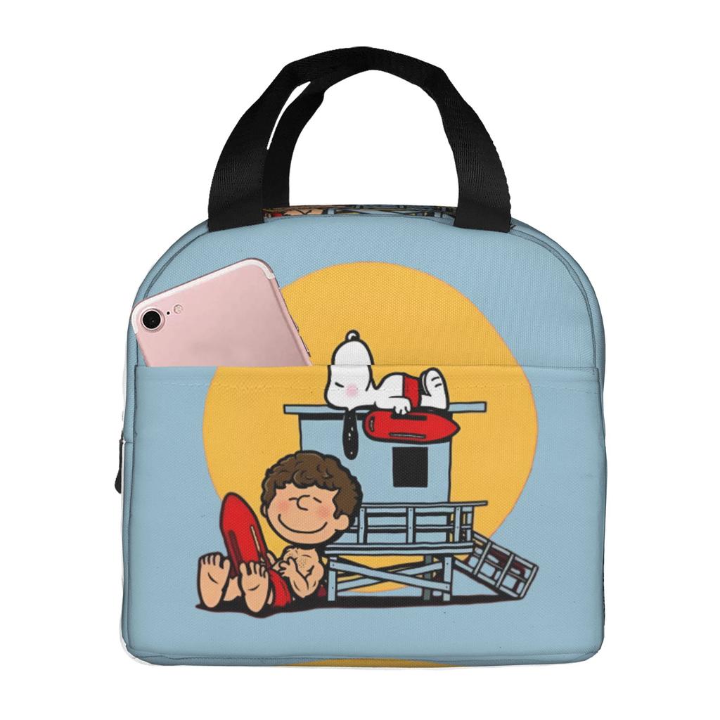 Custom S-Snoopies Portable Lunch Box Women Men Leakproof Manga Thermal Cooler Food Insulated Lunch Bag Office Work