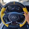 Чехол на руль автомобиля для Hyundai Avante Santa Cruz Tucson Plug I20 Tucson CN7 Кожаный Ручная строчка Автомобильный аксессуар для интерьера