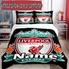 3pcs Duvet Cover Set (1*Duvet Cover + 2*Pillowcase, Without Core), Custom Name Liverpool F.C Pattern Bedding Set, Home Bedroom Decor Gift