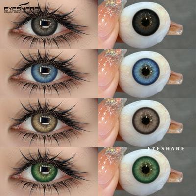 Цветные контактные линзы Последняя модель Черные контактные линзы Контактные линзы цвета океана Контактные линзы цвета «Ocean Blue» Натуральные линзы с оттенком «Off-White» Цветные косметические линзы 1 пара