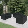 VidaXL Garden Lounge Set, 6 Pcs with Cushions Wicker Resin Black