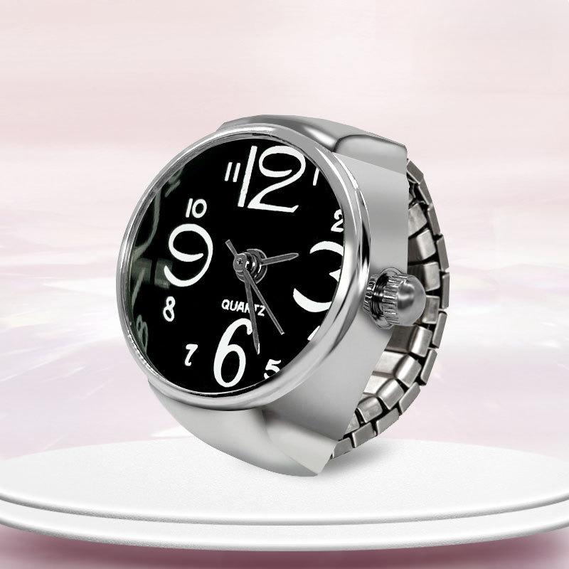 Men Women Creative Round Elastic Quartz Finger Ring Watch Fashion Couple Watch for Lovers