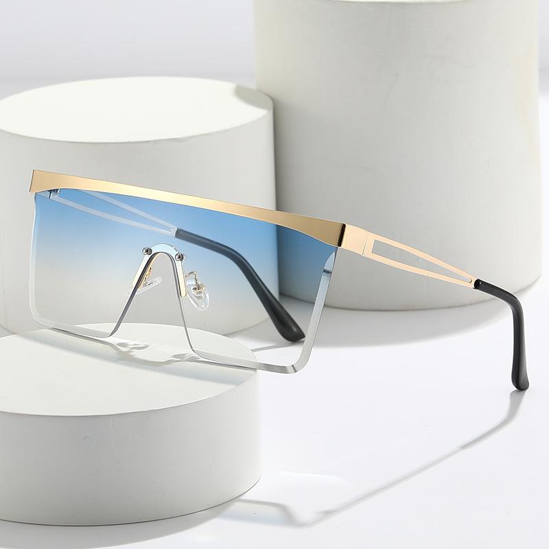 New sunglasses one-piece lenses, sunglasses European and American square couple models, integrated large-frame glasses for women