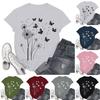 Women's Fashion Casual Printed Short Sleeve Round Neck Pullover Tops