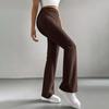 Women Pants High Waist Solid Color Ribbed Casual Trousers Slim Fit Spring
