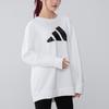 Adidas Спортивная толстовка средней длины с большим логотипом и круглым вырезом, женские топы, белые H57333