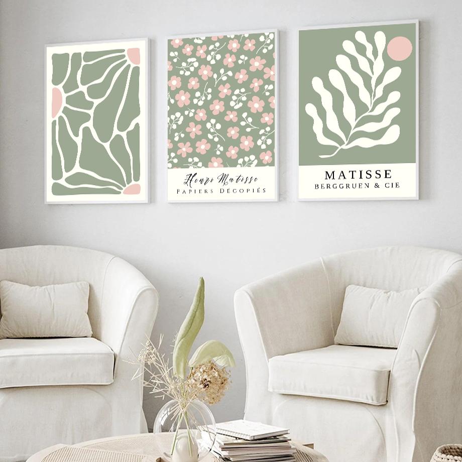 Матисс Ваза Лист Настенное Искусство Плакаты Холст Декоративная Печать Абстрактные Печати Скандинавские Фрески Гостиная Украшения Дома Картины