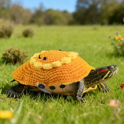 Свитер Yousheng Sunflower для черепахи, вязаный теплый наряд с регулируемым ремешком, зимняя одежда для черепахи для косплей-вечеринки, фотосессии