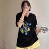 2025 Summer Pure Cotton Casual Oversized T Shirt Women's Streetwear Harajuku Large Size Funny Cartoon Print Short Sleeve T-shirts for Women Y2k Tops