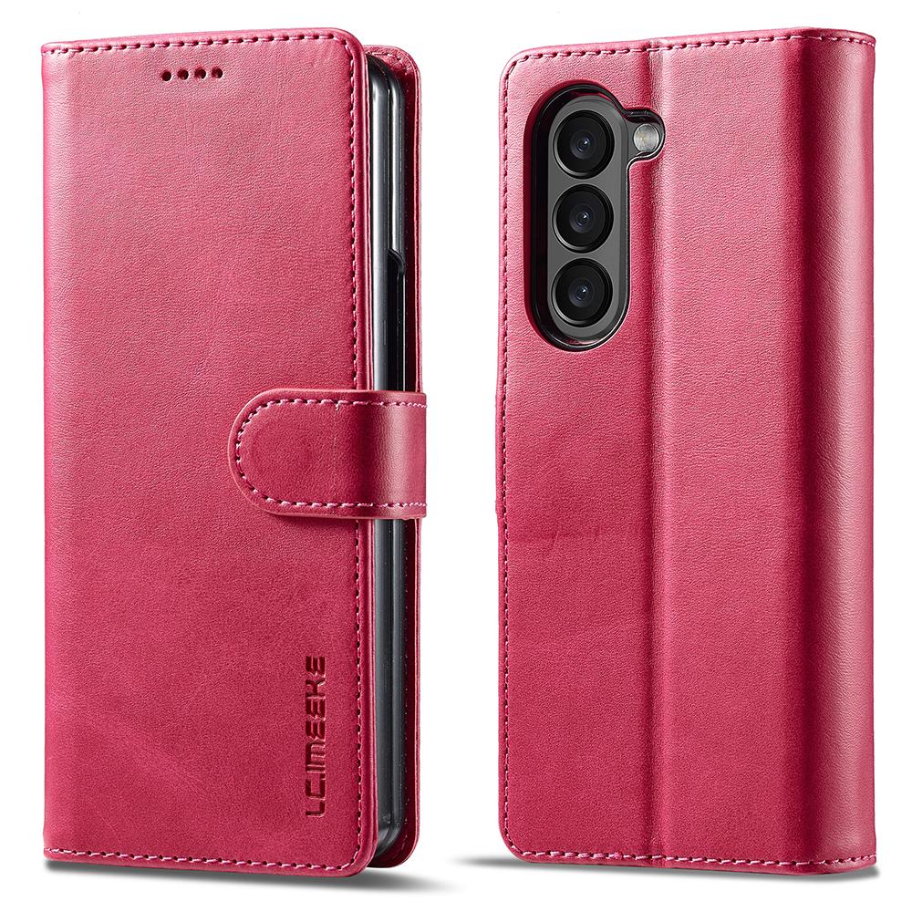 LC.IMEEKE For Samsung Galaxy Z Fold6 5G Case Calf Texture Magnetic Clasp Stand Phone Cover