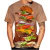 New Summer Fashion Hamburger 3D Print T-Shirts Summer Men Women Short Sleeve T Shirt Oversized Harajuku Tees Tops Kid Clothing