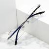 Frameless Business Reading Glasses Ultra Light Cut Edge Presbyopia Anti Blue Light Middle-aged Anti Fatigue Glasses