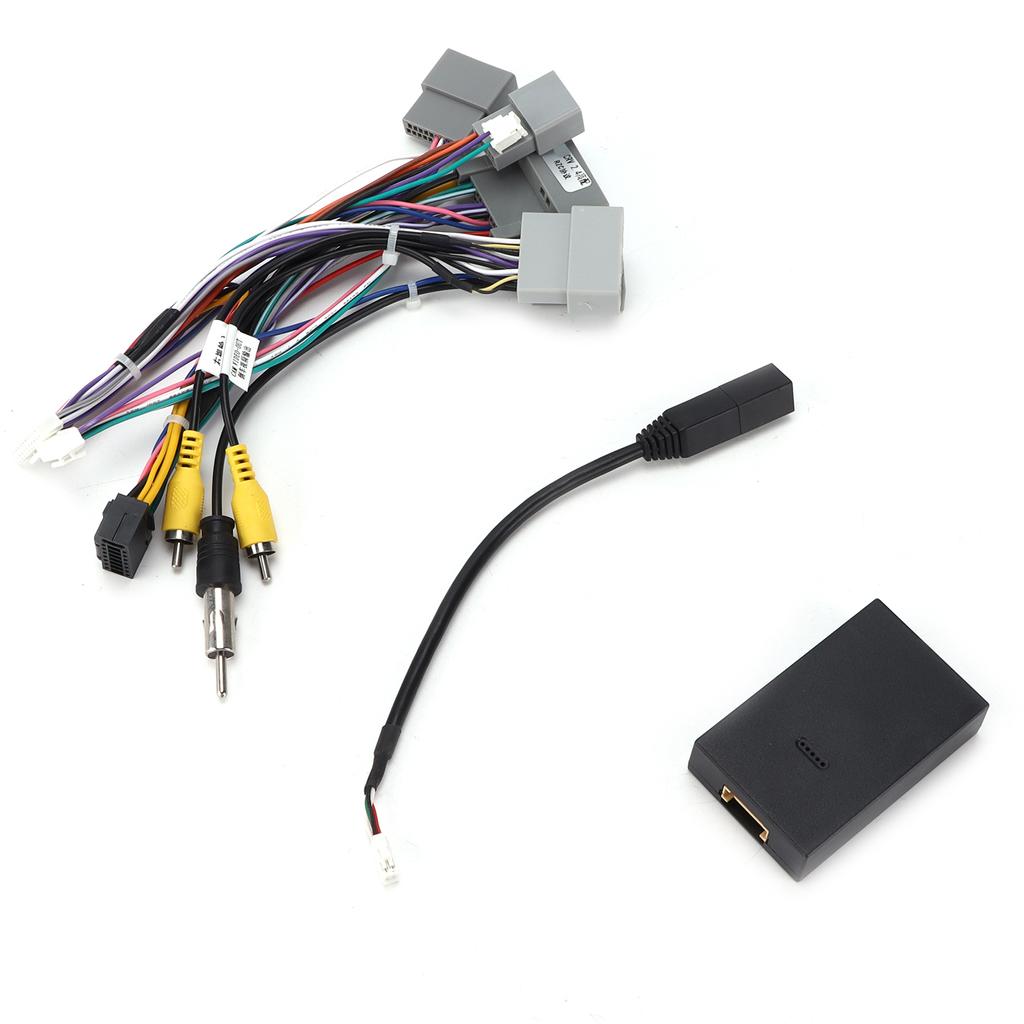 16Pin Audio Wire Harness Adapter Power Cable with Canbus Box for Android Replacement for CRV