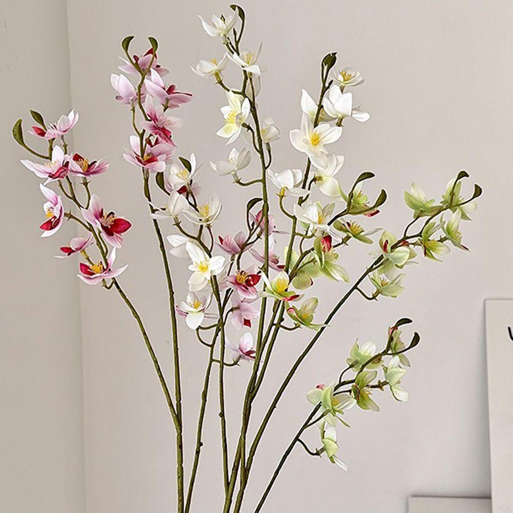 75CM Magnolia Artificial Flowers Multicolor Long Branch Flowers Elegant Fake Orchids Home Display