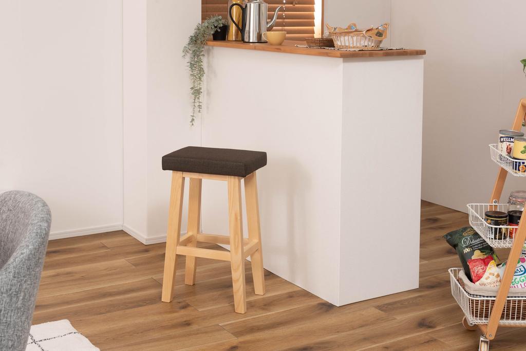 AZUMAYA Bambi High Stool, Brown, CL-789CBR